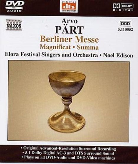 Arvo Pärt (geb. 1935): Berliner Messe, DVD-Audio