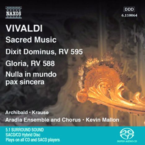 Antonio Vivaldi (1678-1741): Dixit Dominus di Praga RV 595, Super Audio CD