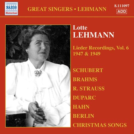 Lotte Lehmann - Lieder Recordings Vol.6, CD