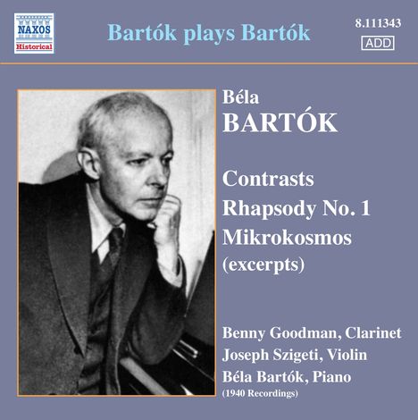 Bela Bartok (1881-1945): Kontraste für Klarinette,Violine &amp; Klavier, CD