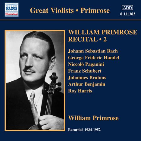 William Primrose - Recital Vol.2, CD
