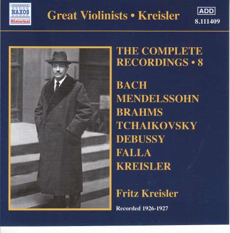 Fritz Kreisler - The Complete Recordings Vol.8, CD