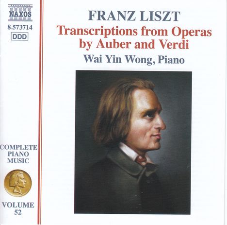 Franz Liszt (1811-1886): Klavierwerke Vol.52 - Transkriptionen aus Opern von Auber & Verdi, CD