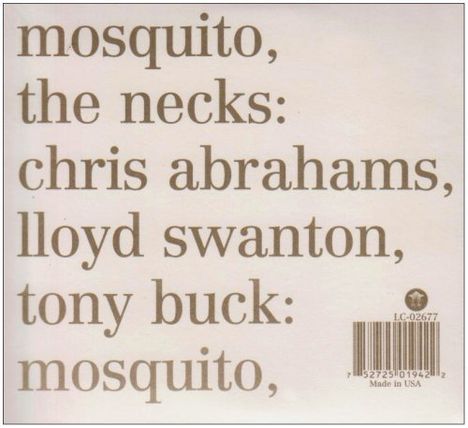 The Necks: Mosquito / See Through, 2 CDs