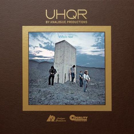 Text: "UHQR BY ANALOGUE PRODUCTIONS", "Who's next".  
Illustration: Vier Personen stehen vor einem Monolithen in einer kargen Landschaft.
