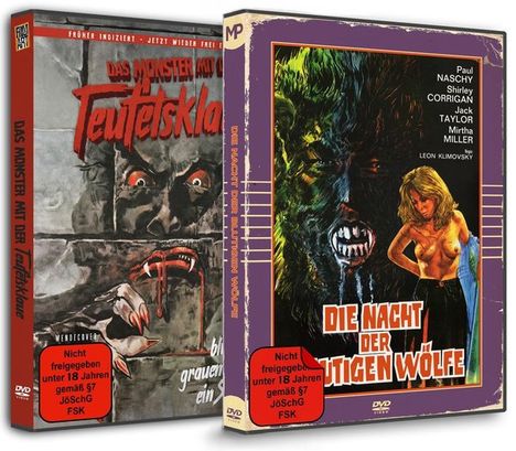 Das Monster mit der Teufelsklaue / Die Nacht der blutigen Wölfe, 2 DVDs