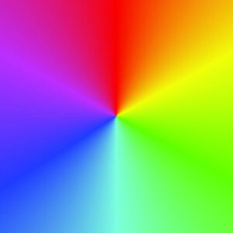 Keine Texte vorhanden. Farbübergänge in einem Spektrum von Rot, Orange, Gelb, Grün, Blau zu Lila.
