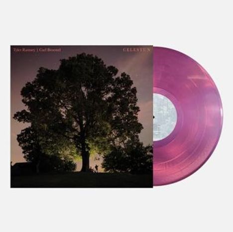 Oben links: "Tyler Ramsey | Carl Broemel". Rechts: "CELLSIX". Baum-Silhouette vor Abendhimmel, pinke Schallplatte.