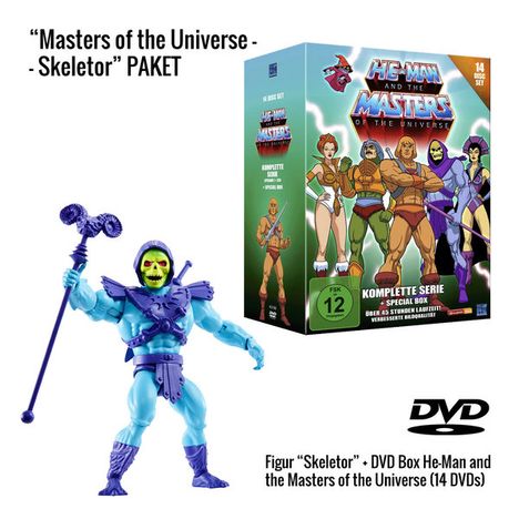 He-Man and the Masters of the Universe (Komplette Serie) (inkl. Skeletor Actionfigur (14 cm)), 14 DVDs und 1 Merchandise
