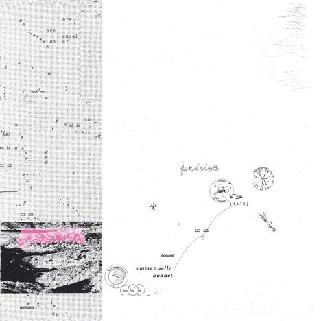 Text „pre not at“ oben links, „emmanuelle bonnet“ unten rechts, runde Formen und Texturen auf hellem Hintergrund.