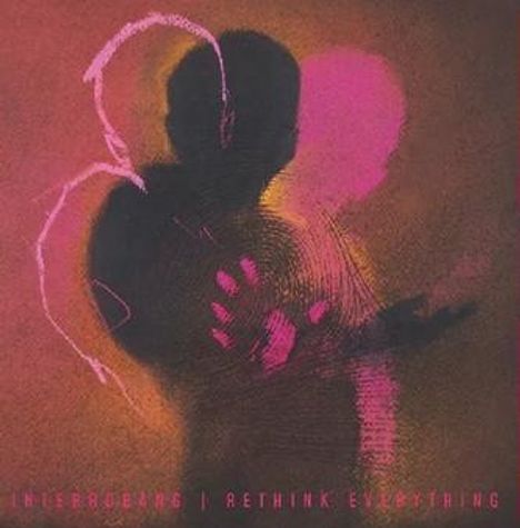 Text: "INTEROBANG | RETHINK EVERYTHING". Abstrakte Silhouette mit rosa und schwarzen Farbverläufen.