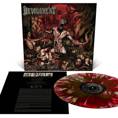 Devourment: Conceived In Sewage (Green, Red &amp; White Tri-Color Merge Splatter Vinyl), LP