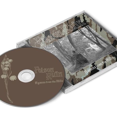 Poison Ruïn, Hymns from the Hills. CD und Hülle mit Waldmotiv und Tarnmuster.