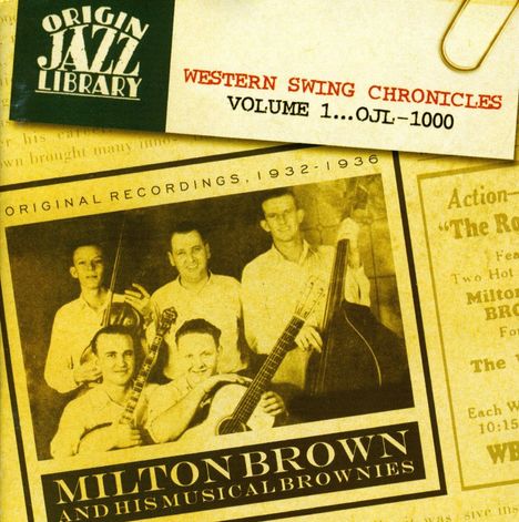 Milton Brown (1903-1936): Vol. 1-Western Swing Ch, CD