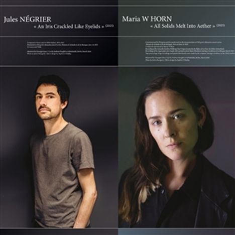 Links: Jules Nérier, Titel "An Iris Cracked Like Eyelids". Rechts: Maria W. Horn, Titel "All Solids Melt Into Aether".
