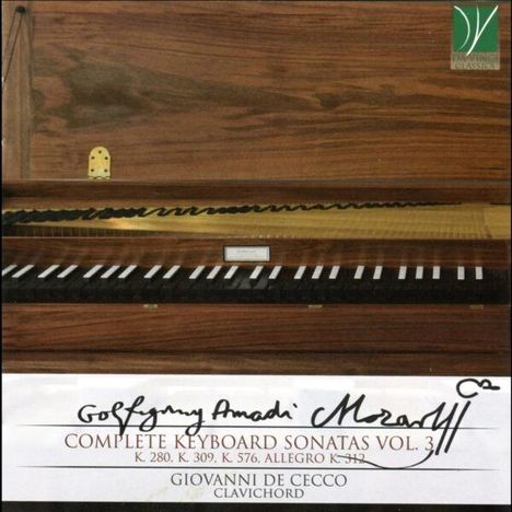 "Complete Keyboard Sonatas Vol. 3", "Giovanni De Cecco", "Clavichord". Ein Clavichord mit hölzernem Gehäuse.
