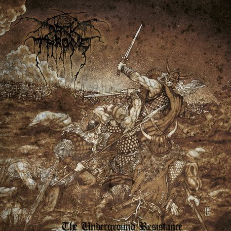 „The Underground Resistance“ unten, darüber kämpfende Wikinger in einer historischen Illustration. Oben ein Logo.