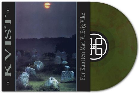 „KVIST“, „For Kunsten Maa Vi Evig Vike“; Illustration eines nächtlichen Steinfelds unter einem wolkigen Mond.
