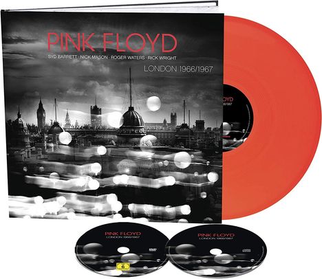 Pink Floyd: London 1966/1967 (Limited Edition) (Box Set) (Neon-Orange Vinyl), 1 CD, 1 Single 10" und 1 DVD