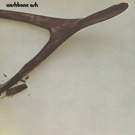 Text: "wishbone ash". Ein gebrochener Ast auf hellem Hintergrund, leicht diagonal angeordnet.