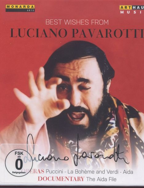 Luciano Pavarotti - Best Wishes From Luciano Pavarotti (2 Operngesamtaufnahmen + Dokumentation), 3 Blu-ray Discs