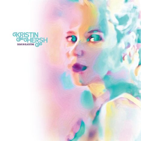Text: "KRISTIN HERSH SUGAR ON BLACKSTONE". Pastellfarbene, verschwommene Illustration eines Gesichts.