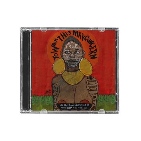 „To Whom This May Concern“, „We can save ourselves, your rules are nothing.“ Illustration: Person mit großen Ohrringen.