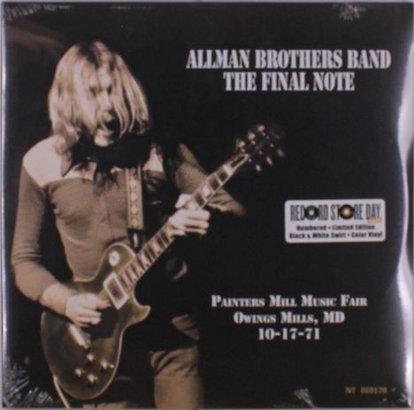 The Allman Brothers Band: The Final Note: Panters Mill Music Fair Owings Mills, MD 10-17-71 (RSD 2021) (Limited Numbered Edition) (Black &amp; White Swirl Vinyl), 2 LPs