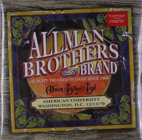 The Allman Brothers Band: American University Washington, D.C. 12/13/70, 2 LPs