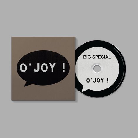 Text: "O' JOY!", "BIG SPECIAL". CD-Hülle mit schwarzer Sprechblase. CD mit weißem Hintergrund und Texten.