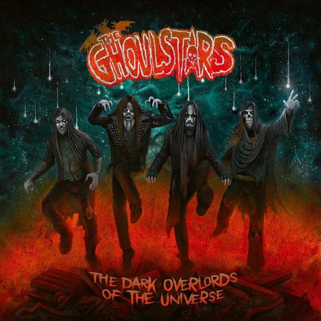 "The Ghoulstars" und "The Dark Overlords of the Universe" in roter Schrift, vier unheimliche Gestalten vor dunklem Himmel.