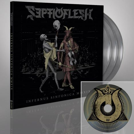 Septicflesh: Infernus Sinfonica MMXIX (Limited Handnumbered Edition) (Silver Vinyl) (45 RPM), 3 LPs und 1 DVD
