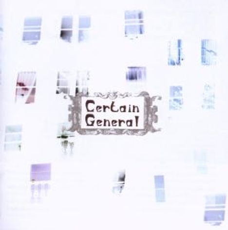 „Certain General“, kunstvoll gerahmt, mit abstrakten pastellfarbenen Rechtecken im Hintergrund.