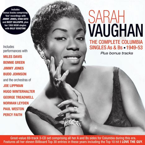 Sarah Vaughan (1924-1990): The Complete Columbia Singles As &amp; Bs 1949 - 1953, 3 CDs