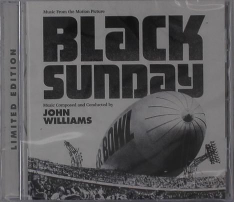 "Music From the Motion Picture BLACK SUNDAY, Music Composed and Conducted by JOHN WILLIAMS." Hülle mit Zeppelin im Stadion.