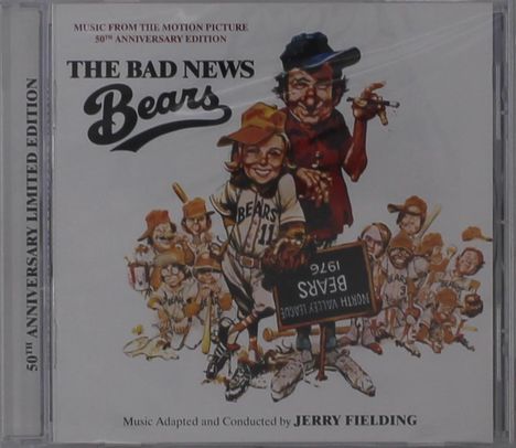 „THE BAD NEWS Bears“, „MUSIC FROM THE MOTION PICTURE 50TH ANNIVERSARY EDITION“. Gemälde von Baseball-Team und Trainer.