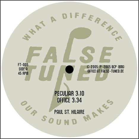 Paul St. Hilaire: Peculiar, Single 12"