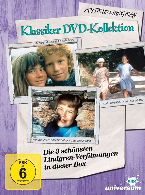 Astrid Lindgren Klassiker-Kollektion, 3 DVDs