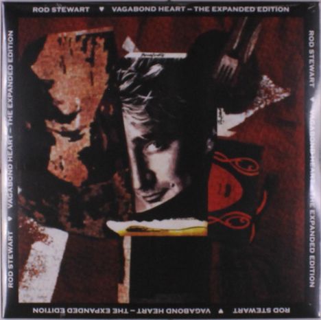 "Rod Stewart Vagabond Heart - The Expanded Edition." Collage aus Gesichtern und abstrakten Mustern.