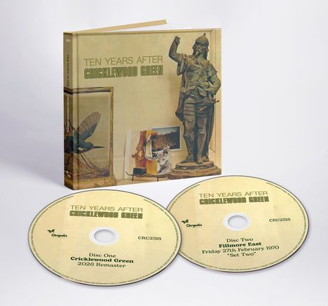 "Ten Years After Cricklewood Green" Albumcover mit zwei CDs. Eine CD ist ein Remaster, die andere live vom 27. Februar 1970.