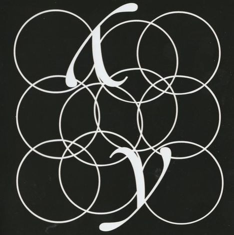 "X" und "Y" in eleganter Schrift auf schwarzem Hintergrund, umgeben von überlappenden weißen Kreisen.