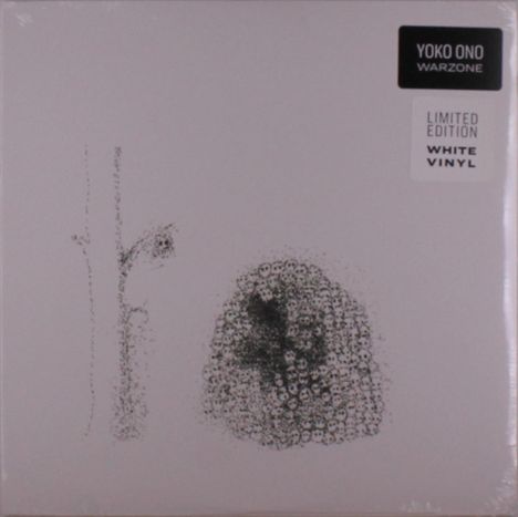 YOKO ONO WARZONE. LIMITED EDITION WHITE VINYL. Zwei abstrakte, punktierte Zeichnungen auf hellem Hintergrund.