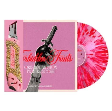 „Forbidden Fruits“, „Original Motion Picture Score“, „Music by Anna Drubich“. Rote und weiße marmorierte Schallplatte.