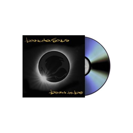 Text: "Bouncing Souls", "Born to Die". Eine schwarze Scheibe mit Lichtstrahl ziert das Cover neben einer CD.