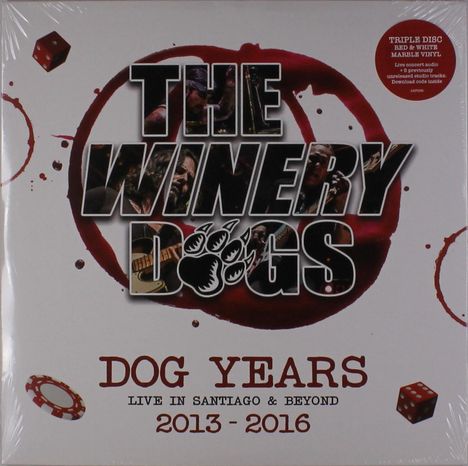 The Winery Dogs: Dog Years Live In Santiago &amp; Beyond 2013 - 2016 (Red &amp; White Marble Vinyl), 3 LPs