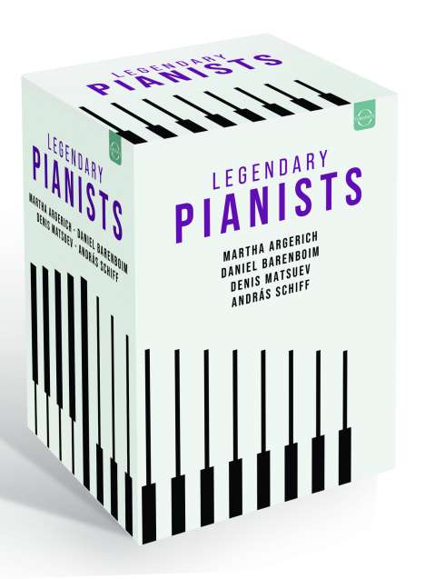 Legendary Pianists (Martha Argerich, Daniel Barenboim, Denis Matsuev, Andras Schiff), 8 DVDs
