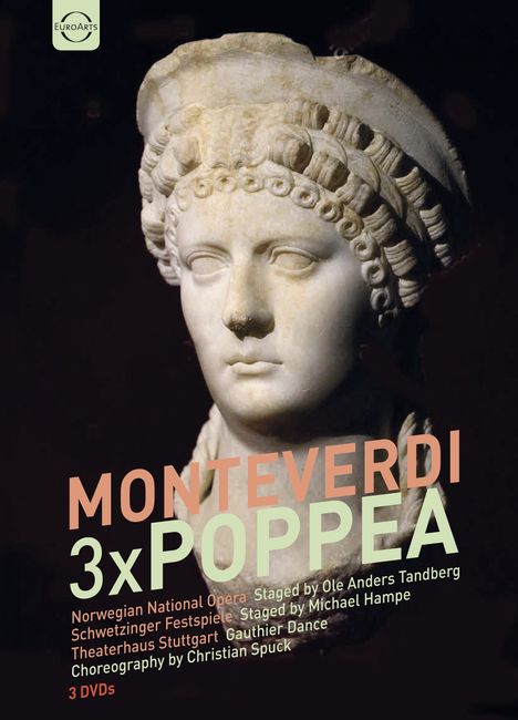 Claudio Monteverdi (1567-1643): L'incoronazione di Poppea (In drei Inszenierungen), 3 DVDs