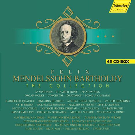 Felix Mendelssohn Bartholdy (1809-1847): Felix Mendelssohn Bartholdy - The Collection (Hänssler Classic), 45 CDs