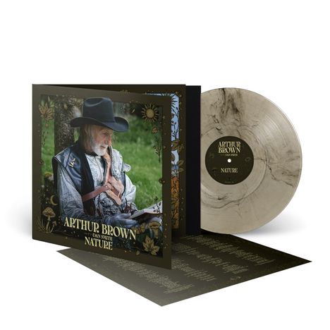 "Arthur Brown with Dan Smith - Nature". Ein Mann mit Hut, der draußen auf einer Art Album-Cover abgebildet ist. Vinyl-Platte dabei.