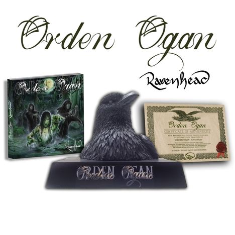 Orden Ogan: Ravenhead (Limited Edition Boxset) (CD + DVD + Rabenskulptur), 1 CD, 1 DVD und 1 Merchandise